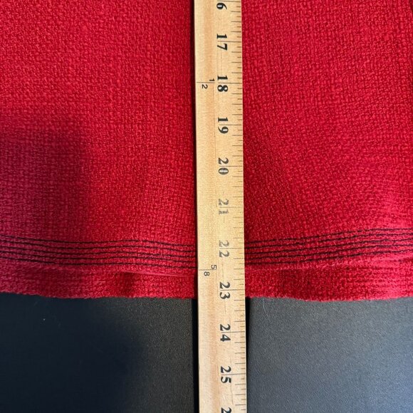 Adolfo Dominguez Red Tweed Boucle Knit Trumpet Skirt, Career, Size 42 EU - Picture 7 of 8